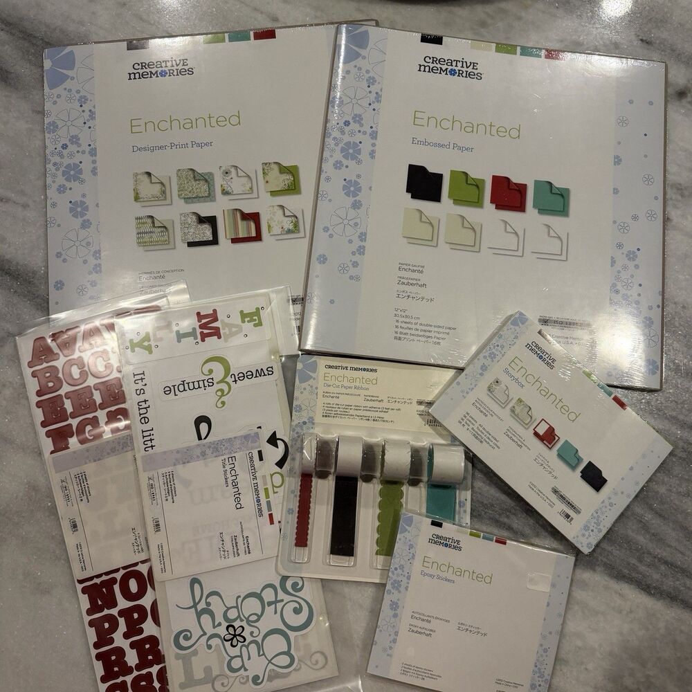 Creative Memories Lot New ENCHANTED 12x12 Paper Stickers Tape Storybox 7pcs